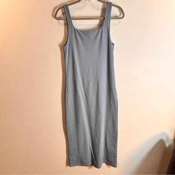 BABATON By Aritzia SZ L Contour Body Con Square Neck Lined Sleeveless Midi Dress - Picture 5 of 8